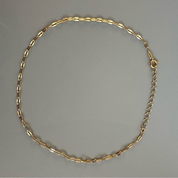 14k Gold Vermeil Flat Chain Anklet - Picture 4 of 8